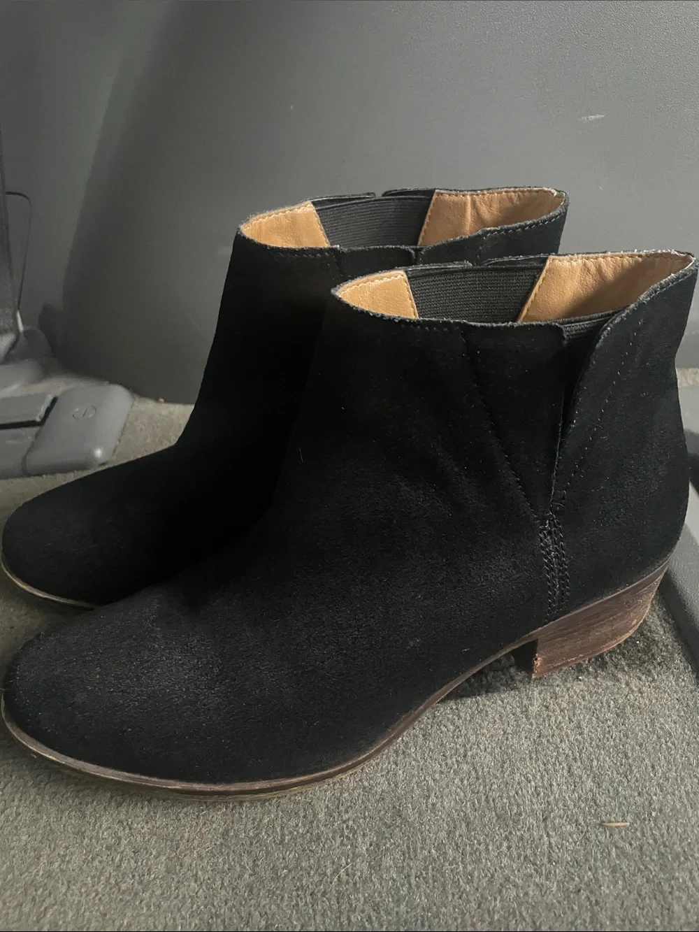 Lucky Brand Black Suede Ankle Booties
